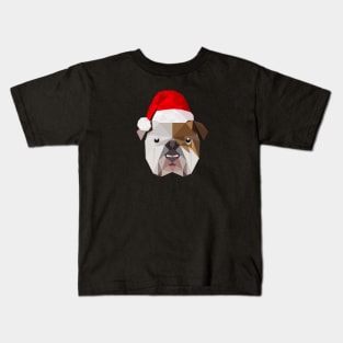 Christmas BullDog Santa Hat Bull Dog Shirt Kids T-Shirt